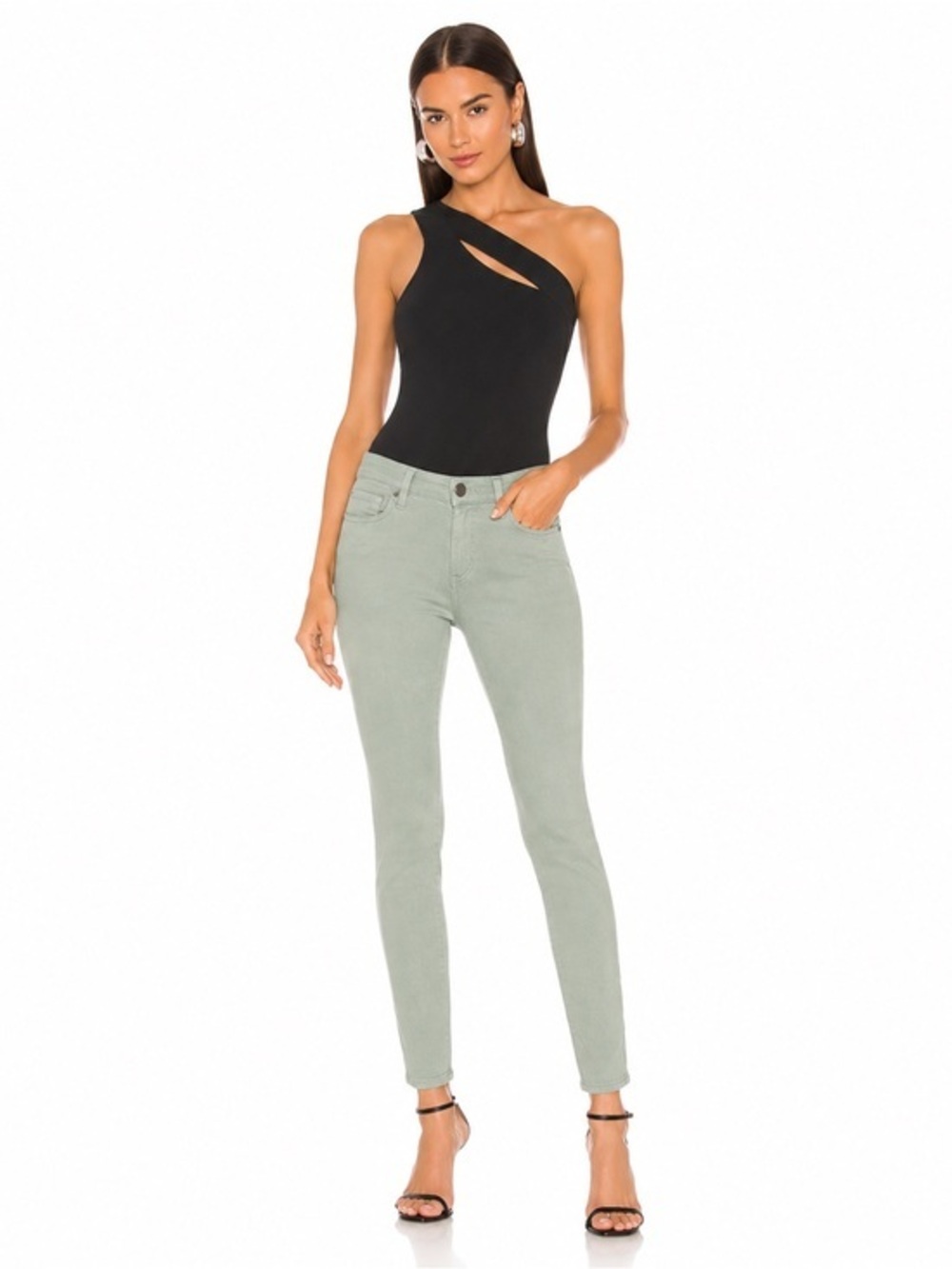 PAIGE Mint Green Skinny Jeans Modern Fit Sz 26 Verdugo Crop